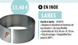 Cuisine Plaisir LARES Cercle à tarte offre