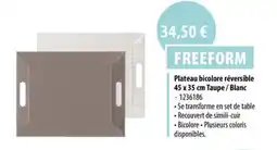 Cuisine Plaisir Plateau bicolore réversible 45 x 35 cm Taupe/Blanc offre