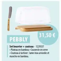 Cuisine Plaisir PEBBLY Set beurrier + couteau offre