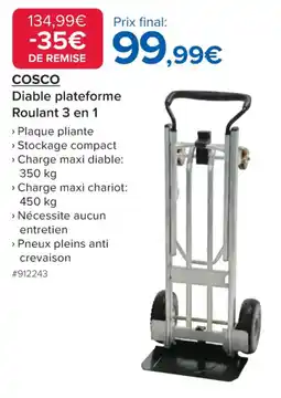 Costco COSCO Diable plateforme Roulant 3 en 1 offre
