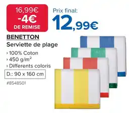 Costco BENETTON Serviette de plage offre