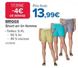 Costco BRIGGS Short en lin femme offre