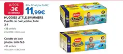 Costco HUGGIES LITTLE SWIMMERS Culotte de bain jetable, taille 3-4 offre