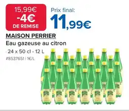 Costco MAISON PERRIER Eau gazeuse au citron offre