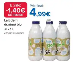 Costco Lait demi écrémé bio offre