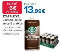 Costco STARBUCKS Boisson lactée au café arabica offre