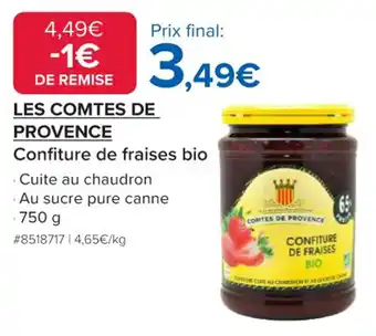 Costco LES COMTES DE PROVENCE Confiture de fraises bio offre