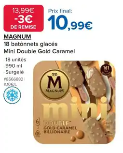 Costco MAGNUM 18 batônnets glacés Mini Double Gold Caramel offre