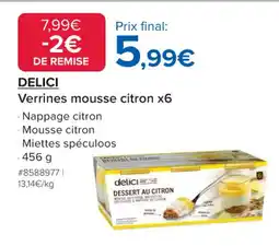 Costco DELICI Verrines mousse citron x6 offre
