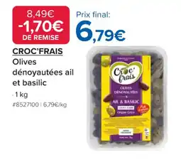 Costco CROC'FRAIS Olives dénoyautées ail et basilic offre