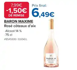 Costco BARON MAXIME Rosé cÎteaux d'aix offre