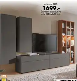 Möbel Martin Élément inférieur TV, env. 240x63x50 cm offre