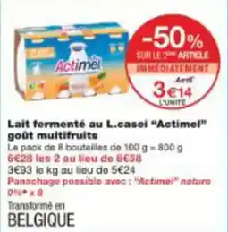 Monoprix Lait fermenté au l.casei actimel goût multifruits offre