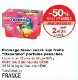 Monoprix Fromage blanc sucré aux fruits danonino parfums panachés offre