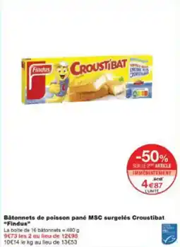 Monoprix Bâtonnets de poisson pané msc surgelés croustibat findus offre