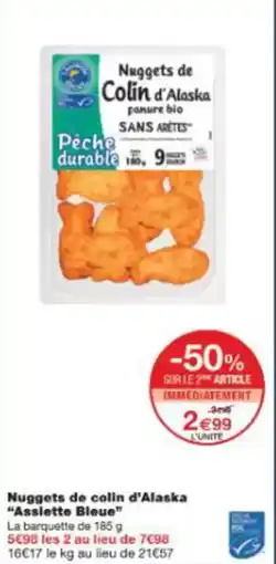 Monoprix Nuggets de colin d'alaska assiette bleue offre