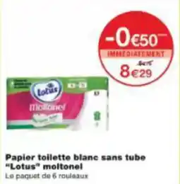 Monoprix Papier toilette blanc sans tube lotus moltonel offre