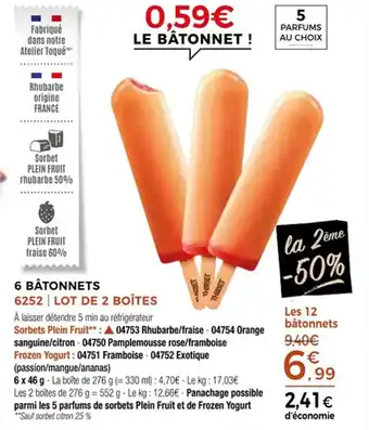 Thiriet 6 bâtonnets offre