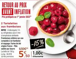 Thiriet 2 tartelettes aux framboises offre