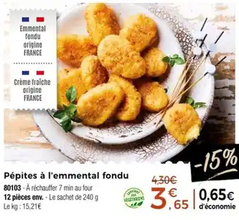 Thiriet Pépites à l'emmental fondu offre