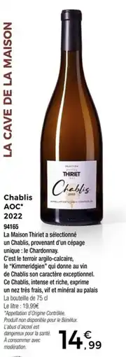 Thiriet Chablis aoc 2022 offre