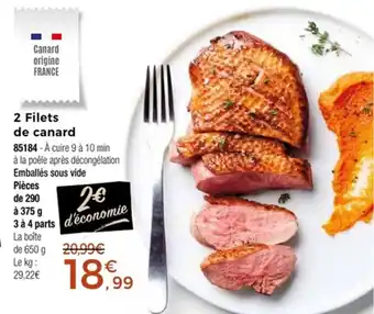 Thiriet 2 filets de canard offre