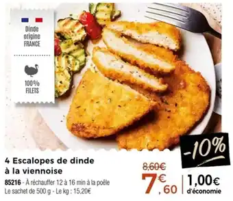 Thiriet 4 escalopes de dinde à la viennoise offre