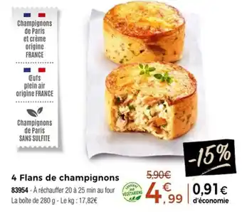Thiriet 4 flans de champignons offre