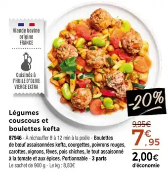 Thiriet Légumes couscous et boulettes kefta offre
