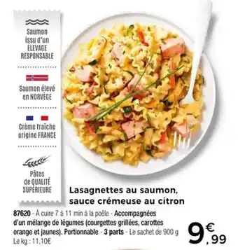 Thiriet Lasagnettes au saumon sauce crémeuse au citron offre