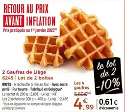 Thiriet 2 gaufres de liège offre