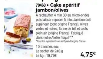 Thiriet Cake apéritif jambon olives offre