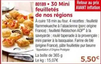 Thiriet 30 mini feuilletés de nos régions offre