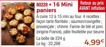 Thiriet 16 mini paniers offre