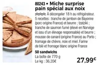 Thiriet Miche surprise pain spécial aux noix offre