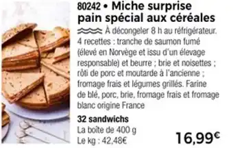 Thiriet Miche surprise pain spécial aux céréales offre