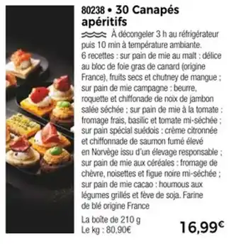 Thiriet 30 canapés apéritifs offre