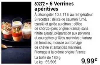 Thiriet 6 verrines apéritives offre