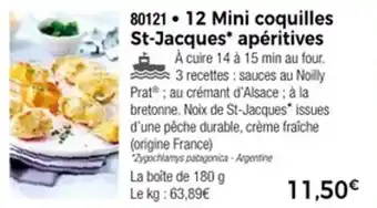 Thiriet 12 mini coquilles st-jacques apéritives offre