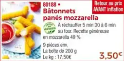Thiriet Bâtonnets panés mozzarella offre