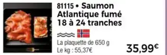 Thiriet Saumon atlantique fumé 18 à 24 tranches offre