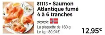 Thiriet Saumon atlantique fumé 4 à 6 tranches offre