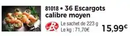 Thiriet 36 escargots calibre moyen offre