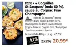 Thiriet 4 coquilles st-jacques sauce au cognac fine champagne offre