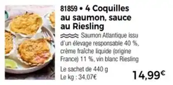 Thiriet 4 coquilles au saumon sauce au riesling offre
