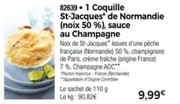 Thiriet 1 coquille st-jacques de normandie sauce au champagne offre