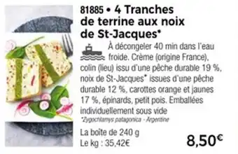 Thiriet 4 tranches de terrine aux noix de st-jacques offre