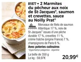 Thiriet 2 marmites du pêcheur aux noix de st-jacques saumon et crevettes sauce au noilly prat offre