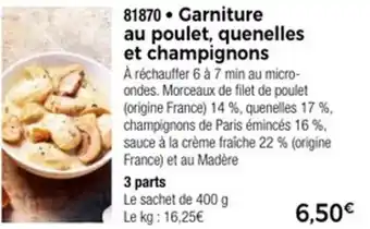 Thiriet Garniture au poulet quenelles et champignons offre