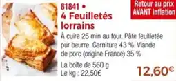 Thiriet 4 feuilletés lorrains offre